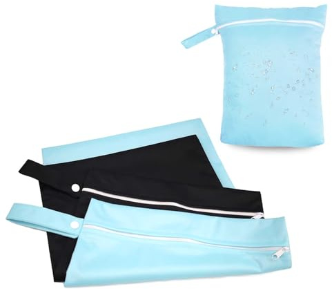 DEANKEJI 2 Stück Wet Bag, 40 x 30 cm Wetbag Schwimmsachen, Nasstasche mit Griff und Reißverschluss, Nassbeutel Schwimmen, für Reisen, Zuhause, Fitness, Outdoor-Aktivitäten