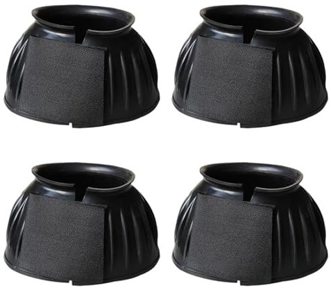 Perfeclan 4 Stück Hufglocken für Pferde, Gummiglocken, Verstellbarer Hufschutz für Pferde, Hufschutzstiefel zum Laufen, M
