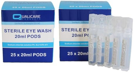 Eye Wash Pods Sterile Saline Solution for Humidifying – Volume 20ml Each Bottle – Pack of 50
