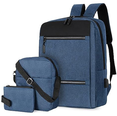 Cycling Backpack Laptop Backpack Business Carry On Backpack With Crossbody & Purse 3 Bags For School Business Travel Women Backpack for Travel (Blue, One Size)