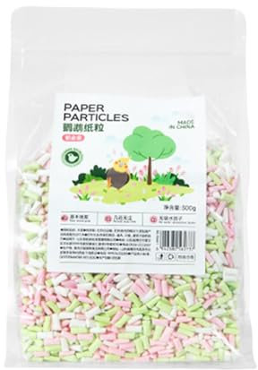 Hjatirace Litière en papier pour perroquet, copeaux de bois, matériaux naturels, contrôle des odeurs, 300 g, 15 cm, pour cage, perroquet, animaux, animaux domestiques