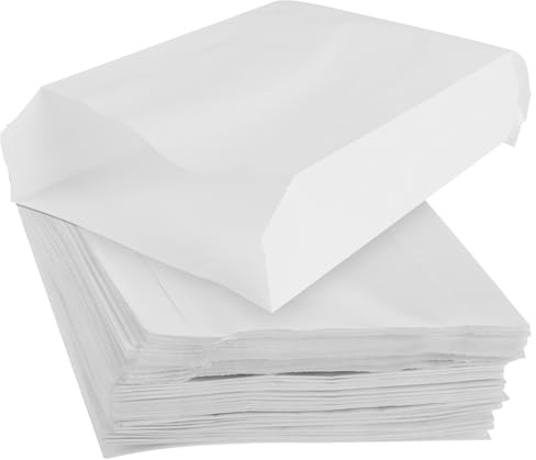 ZOFUN 200 Stück Weiße Papiertüten Klein - 12x20x4CM Zellulose-Geschenktüten aus Papier, Brottüten, Kleine Tüten für Süßigkeiten, Plätzchentüten Papier, Packpapier Tüten für DIY Adventskalender