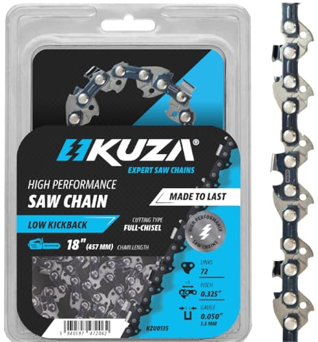 Cadena de motosierra de 45 cm de 18 pulgadas, 0,325 pulgadas, 72TG, apta para Husq varna, Ryobi y otros modelos