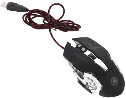 OKUMEYR Souris de Jeu Ergonomique Filaire USB pour Ordinateur de Bureau | Dpi Réglables, Capteur Professionnel, Patins Antidérapants et Résistants, Abs Noir, Usage Bureau