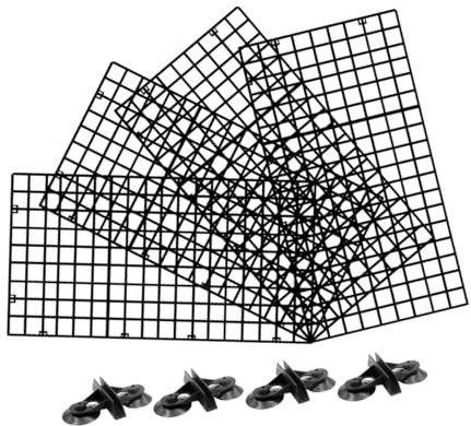 UPKOCH Black Aquarium Isolation Panel Lattice Plate with Suction Cups for Fish Tank Divider Breeding Separation Filtration Platform