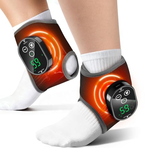 2-Pack Cordless Foot Massager for Neuropathy, Ankle Massager for Pain Relief, Feet Massager, HSA Eligible FSA, Ankle Heating Pad with Massage, 4 Heat Levels, 3 Massage, Black