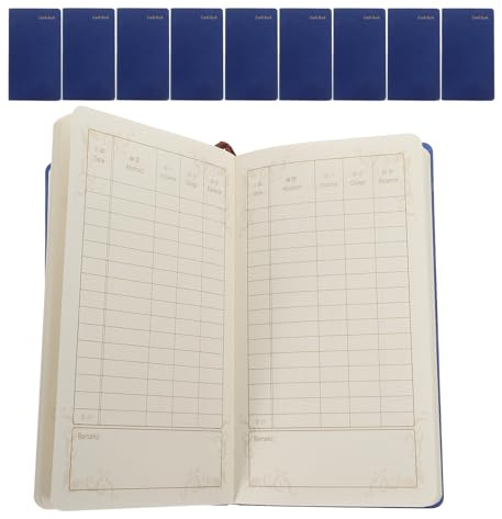 GARIOUANS 10 Pièces grand livre de caisse cahier organisateur budget planner budget planificateur familial Blue