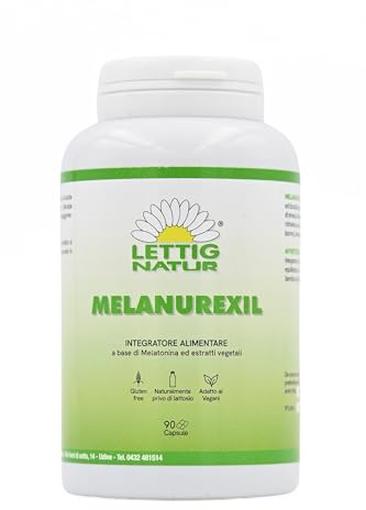 MELANUREXIL -l Integratore Alimentare con Melatonina, Valeriana, Escolzia e Bacopa, 90 Capsule - ERBORISTERIA LETTIG NATUR