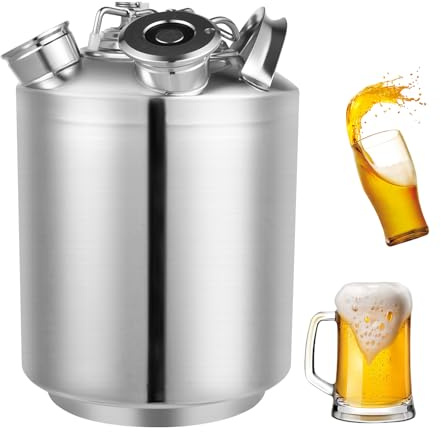 PBTERDTF Bierreinigungsfass 10L Edelstahl Bier Reinigungsfass für Bierleitungen 3 Kopf ReinigungsbehäLter mit Deckel Professionell Bierreinigungsdose Reinigungsgerät für Keg-Zapfanlagen