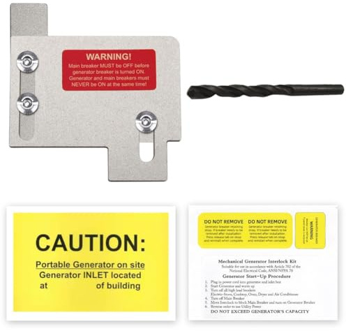 Generator Interlock Kit for Eaton CH Series Panels (150A & 200A) with TAN Breakers, Single-Phase Aluminum Alloy Kit, Prevents Backfeeding, Includes All Hardware for DIY Home Backup Power Installation