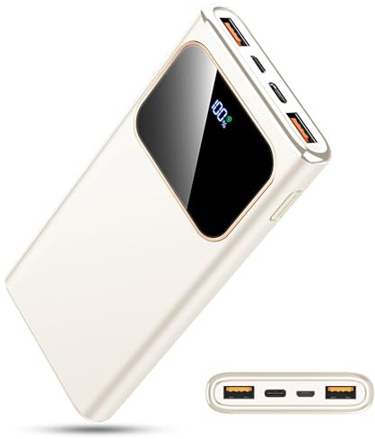 Power Bank 10000mAh, 22.5W Portable Charger for iPhone&Android | Slim, LED Battery Display, Charges 3 Devices At Once, For Daily Commuters