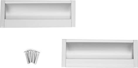 Cyrank Tiradores ocultos empotrados (paquete de 2), tiradores ocultos empotrados de aleación de aluminio para cajones, armarios, puertas y gabinetes.