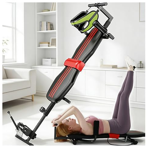 Back Stretch Traction Inversions，Máquina De Tracción De Columna Vertebral De Espalda Y Camilla De Cuello Con Longitud Ajustable Capacidad 150kg para Alivio Tensión Estiramiento Lumbar Dolor De Ciática