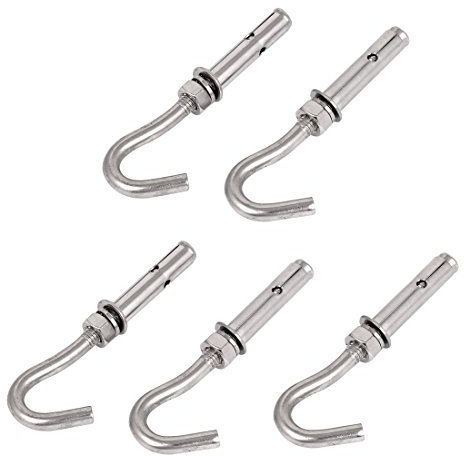 sourcing map Wand Beton Ziegel M8 Edelstahl Erweiterung offenen Haken Ankerbolzen 5stk de de