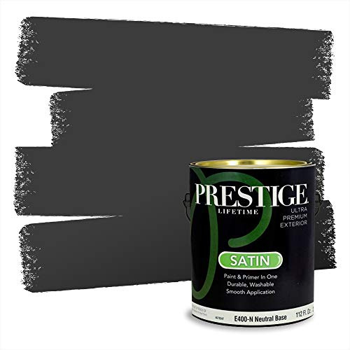 PRESTIGE Paints Exterior Paint and Primer In One, 1-Gallon, Satin, Comparable Match of Behr* Limousine Leather*
