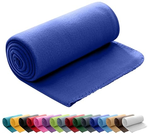 Coperta in pile, 130 x 170 cm, per divano e letto, utilizzabile anche come copriletto, Tessuto, Dunkelblau, ca. 130 cm x 160 cm