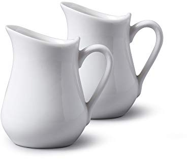 WM Bartleet & Sons 1750 TSET21 Crémiers à Ventre Traditionnel en Porcelaine, Blanc, 80ml, Lot de 2