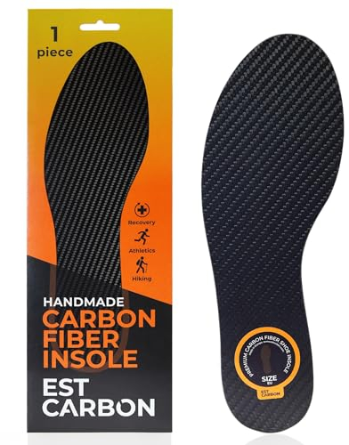 Premium Carbon Fibre Insole - 1 pc, UK Size Men 9, Women 10 - Unisex Shoe Insert - Stiff Foot Plate - Orthotic Insole - Turf Toe, Hallux Rigidus, Flat Feet, Plantar Fasciitis, Mortons Extension
