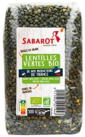 Sabarot - Lentilles vertes biologiques - Sachet 500g