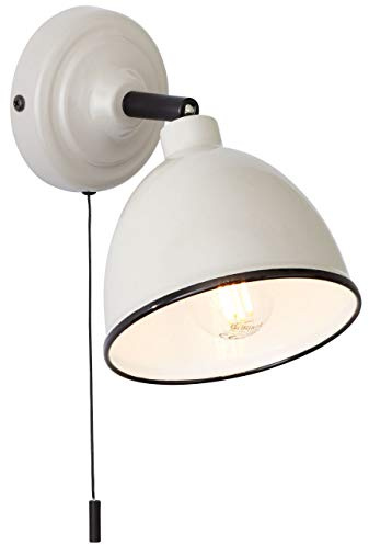 BRILLIANT lampe Telio applique murale interrupteur à tirette gris/taupe | 1x D45, E14, 28W, adapté aux lampes à suspension (non inclus) | Échelle A ++ à E | Avec interrupteur à tirette