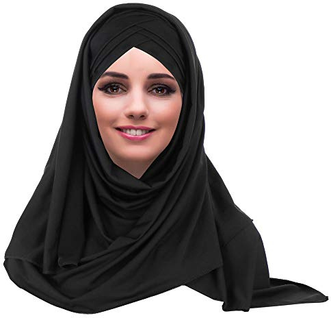 YOFASEN Slouchy muslimsk hatt – kvinnor islamiska halsdukar vacker hijab mössa mössor halsduk huvudduk, svart, one size