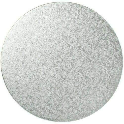 HoitoDeals 3MM Double Thick Round Silver Foiled Cake Boards Hardboards Base