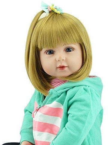 iCradle Reborn Puppe für Kleinkinder, Mädchen, weiches Silikon, Vinyl, goldfarben, 55,9 cm