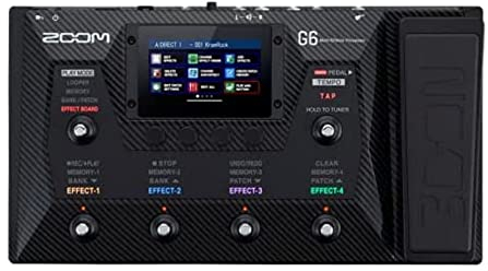 ZOOM G6 Gitarren-Multieffektprozessor mit Touchscreen, Amp-Modelling & Looper, 6 Fußschalter und Expression-Pedal für Bühne und Studio