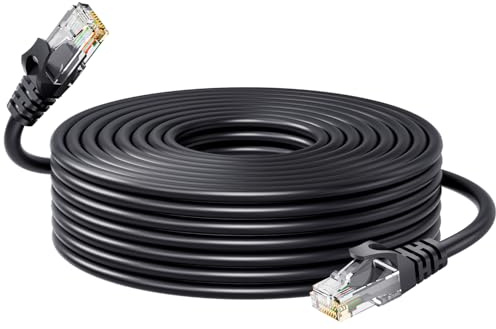 ANLINK 30M 100ft Cat6 Ethernet Cable, RJ45 LAN Patch Cable, 24AWG UTP CAT6 10Gbps Snagless High-Speed Wired Internet Cable for Router, Modem, Switch, PCs, Smart TV, Streaming Devices and More-Black