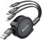 CAFELE 3 in 1 Einziehbares Ladekabel[𝟮𝟬-𝟭𝟮𝟬𝐂𝐌],5V/3A Sichere Schnell Aufrollbare Kabel,Universal,Mehrfach Multi USB Kabel Mit Typ C/MicroUSB/Phone für 16 15 14 13 12 Galaxy Huawe1 X1aomi