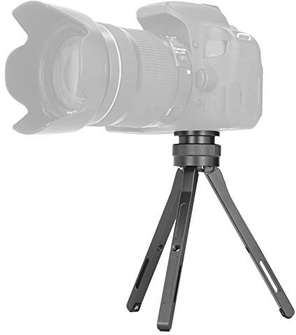Treppiede da Tavolo, Mini Treppiede Regolabile in Lega di Alluminio, Compatibile con Fotocamera Digitale con Obiettivo Intercambiabile, Reflex, Fotocamera di Movimento, per Registrare la Vita(Nero)