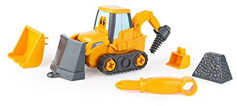 John Deere 47278 Kids Build A Buddy Deluxe Baggerlader, Bagge Kinder, Bauernhof, Traktor Spielzeug für Jungen und Mädchen ab 3 Jahren, Yellow