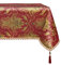 TOPLUXE Tischdecke mit Quasten, Tischtuch Wasserabweisend für Esstisch Urlaub Party Wohnzimmer Dekoration (140x200cm, Burgund)