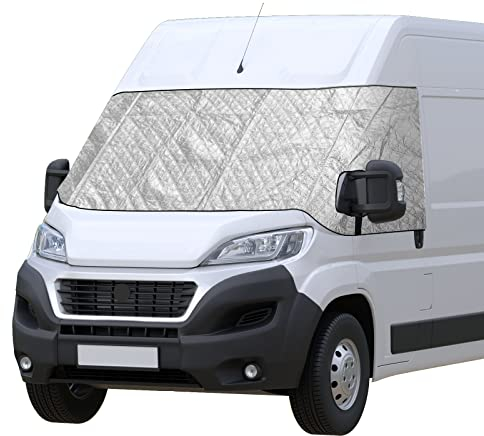 CICMOD Scheibenabdeckung für FIAT Ducato Transporter Frontscheiben Anti Frost Ice Staub Fensterfront Abdeckung Sonnenschutz für Wohnmobil