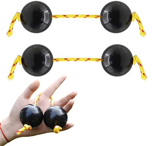 Dzhzuj 2 Pair Aslatuas Rhythmic Ball, Abs Kashaka Music Egg Shaker, Kashaka Instrument, Single Hand Handprint Percussion Shakers Instruments for Lovers Beginners