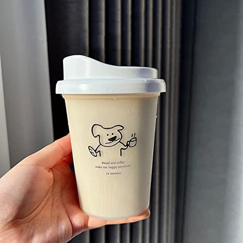 MOOCO MORNING i coreano botella de agua de plástico portátil helado de café burbuja té leche taza con filtro de tapa tazas de escuela originales BPA libre
