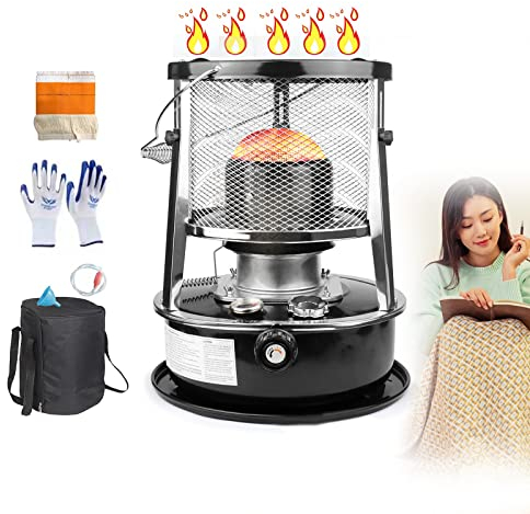 GroßE Petroleumofen für Innenräume,Petroleum Heizung Heizer,Hoher Wirkungsgrad,geruchlos und ohne Strom,Notfall-Kälteschutz,mit Baumwolldocht und Aufbewahrungstasche,Camping,Garten,Balkon,Bad