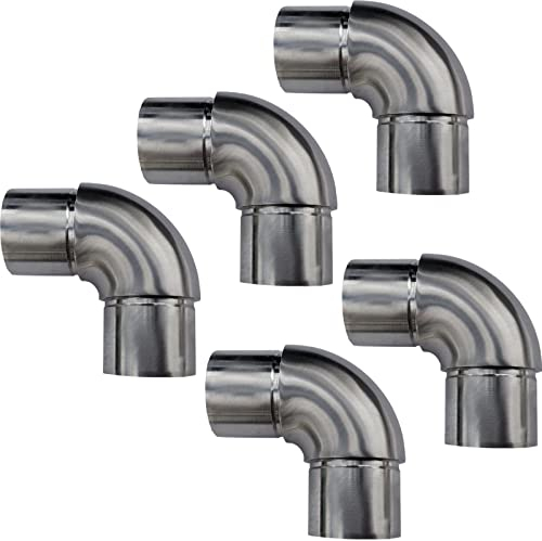 5 x Handlauf Rohrbogen 90° für Rohrdurchmesser 33,7 mm Edelstahl Rundbogen Geländer Steckfitting Eckstück Rohrverbinder von SO-TOOLS®