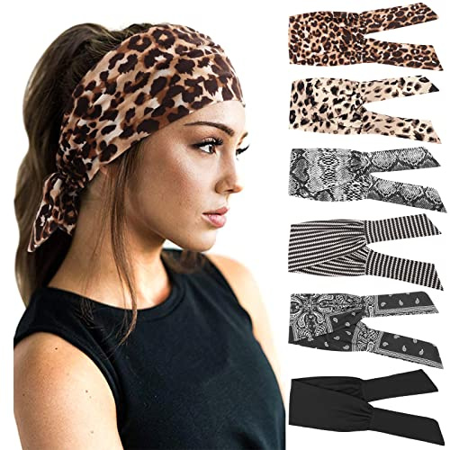DRESHOW 6 Paket Pannband för Kvinnor Breda Elastiska Hårband Head Wrap Cute Knot Hårtillbehör