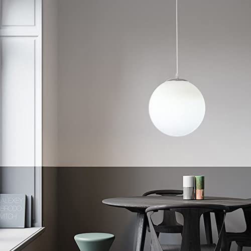 TEmkin Lámpara de Techo Moderna Lámpara de Bola de Cristal de 150 Mm Lámpara de Bola de Cristal Esférica Pantalla Blanca Sala de Estar Dormitorio Comedor Iluminación