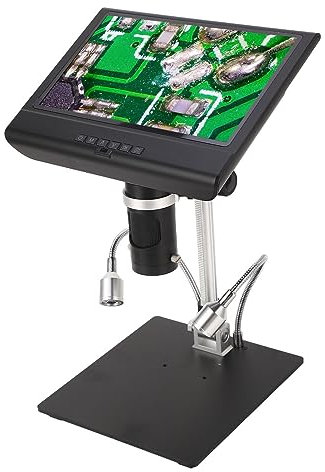 10-Zoll-LCD-Digitalmikroskop mit LED-Licht, 1080P-Auflösung, Einstellbarer Zoom, Digitalmikroskop für Industrielles SMD-SMT-Elektronik-Reparaturlöten