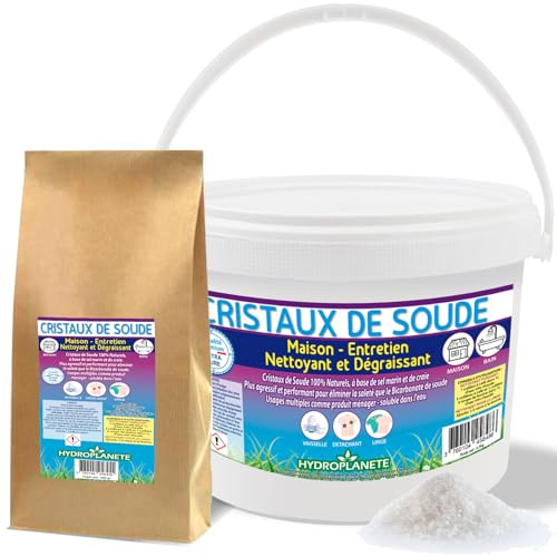 HYDROPLANETE 100 % rena sodakristaller - 500 g 1 kg 2 kg 5 kg 10 kg - miljövänlig multifunktionell rengöringsmedel - naturlig lösning för hemmet