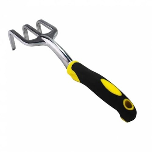 Outil de Jardinage de râteau de Jardin en Alliage d'aluminium, Outil de creusement de râteau à Trois Dents à Trois Griffes Robuste et Durable for enlever Les Mauvaises Herbes