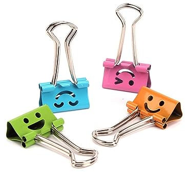 Warmhm 40 Stück Bunte Binder Clips Mit Lächelndem Gesicht Starke Klammern Für Papier Und Akten Vielseitig Einsetzbar Für Schule Büro Und Zuhause Praktische Mittelgröße Für Sicheren Halt