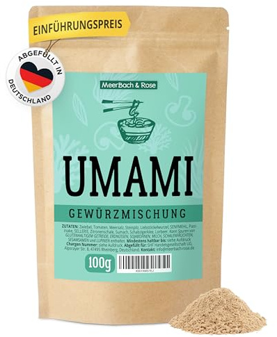 UMAMI Gewürz 100g – herzhafte Gewürzmischung und vielseitiger Alleswürzer | vollmundige Würzmischung für alle Speisen. MEERBACH & ROSE – Qualität aus Deutschland