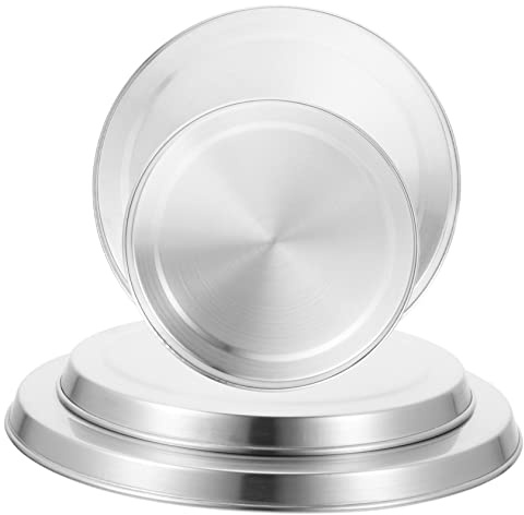 Zerodeko 4 Couvercles de Plaque de Cuisson Pratique et Facile à Nettoyer Argenté en Acier Inoxydable, Protège-plaque à Induction pour Maison et Hôtel