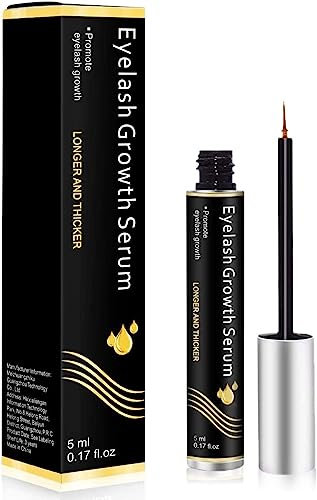Siero Ciglia 5ml,Siero Ciglia e Sopracciglia Allungante e Rinforzante,Lash Serum,Crescita Rapida per Ciglia Lunghe, Piene e Sane