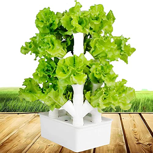 ZYLDDS Système De Culture De Tour Hydroponique, 4 Colonnes 32 Plantes De Plantes Tour De Culture Verticale, Aéroponique Kit De Culture pour Intérieur Et Extérieur pour Herbes, Fruits Et Légumes