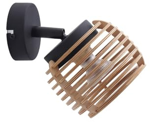Lindby Wandleuchte, Wandlampe Innen Ediz (Modern) in Schwarz aus Holz (1 flammig GU10) - Wandstrahler Wandbeleuchtung Schlafzimmer/Wohnzimmer Flurleuchte