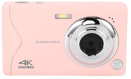 Fotocamera Digitale, Videocamera 4K 48MP con Zoom Digitale 16X, Schermo TFT da 3, Fotocamera per con Messa a Fuoco Automatica, Microfono Integrato, Piccola Fotocamera